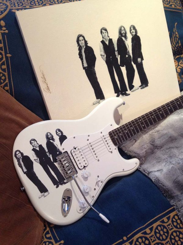 SOLD! Beatles Painted Guitar 🎸Custom Painted Beatles Fender!